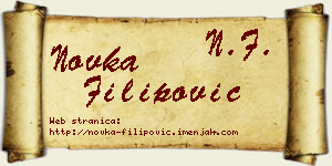 Novka Filipović vizit kartica
